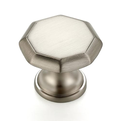 Ravinte Brushed Nickel Single Hole Round Cabinet Knobs,Zinc Pull,10 Pack - color: Brushed Nickel