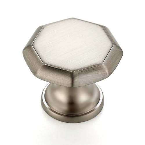 Ravinte Brushed Nickel Single Hole Round Cabinet Knobs,Zinc Pull,20 Pack - color: Brushed Nickel