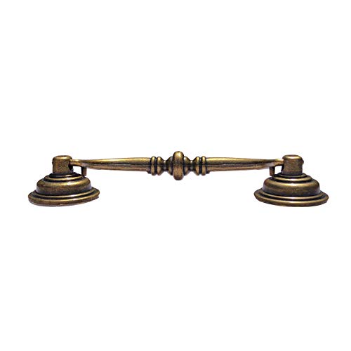 6-Pack 3 1/2 Inch Shabby Chic Drawer Pulls Handles Antique Bronze Kitchen Cabinet Drop Bail Pulls Handles (6, 3.5" Hole Center/Antique Brozne) - color: 3.5" Hole Center/Antique Brozne