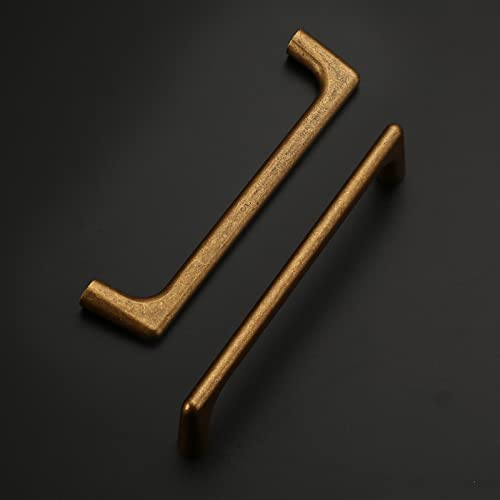 Amerdeco 10 Pack Antique Brass Cabinet Pulls 5" - color: Antique Brass, size: 5" hole center