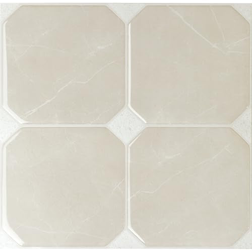 Smart Tiles Peel and stick backsplash, Octagon Almond Beige, 7.75"x7.75" - color: Almond Beige