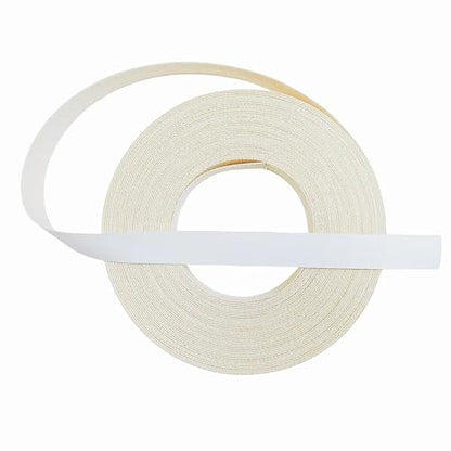 White Edge Banding Not Melamine PVC Edging Band,3/4 inch x50ft Pre-glued Real Wood Veneer Iron on Tape,Backed with Hot Melt Adhesive Flexible Strip Apply for Furniture Cabinet Restoration