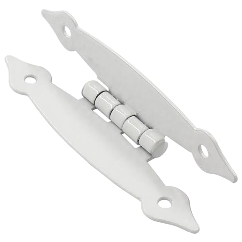 12 Pcs H-Shape Cabinet Hinges, White Hammercraft Flat Flush Mount - color: White, size: 12 Pack