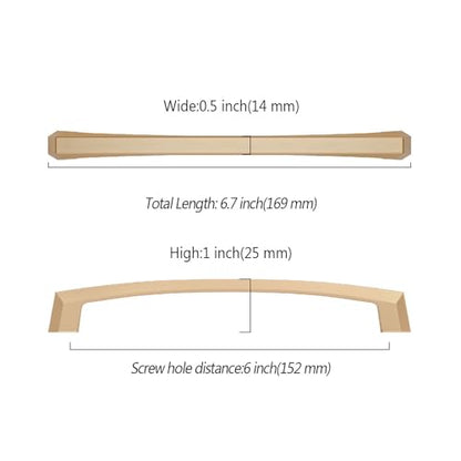 Asidrama 10 Pack 6 inch Champagne Bronze Kitchen Cabinet Handles - color: Champagne Bronze, size: 6" Hole Center(152mm)
