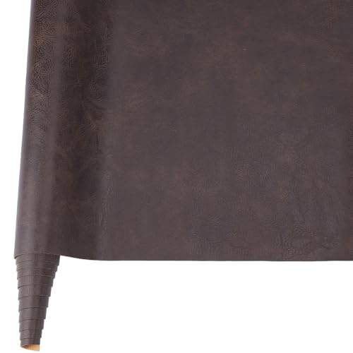 53.15 x 11.82 Inch Smooth Distressed Upholstery PU Leather Roll Vegan Soft Faux Leather Fabric Sheet Waterproof Synthetic Leatherette Sheet for DIY Crafts Upholstery Furniture(Coconut Brown) - color: Coconut Brown