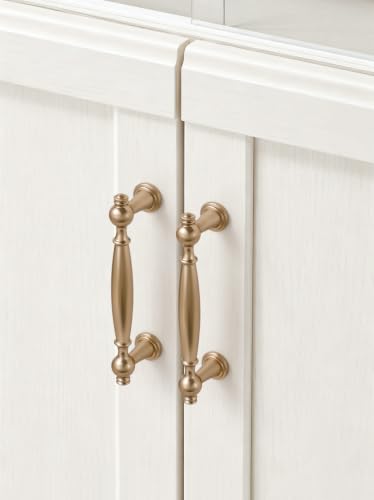 5 Pack Champagne Bronze Cabinet Pulls 3-3/4" Hole Center - color: Champagne Bronze, size: 3.75" hole center