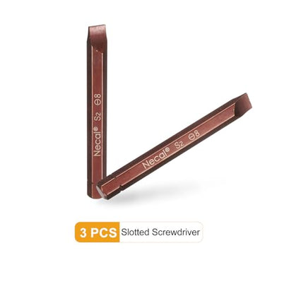 HARFINGTON 3pcs SL8 Slotted Screwdriver Bit 5/16" Hex Shank 80mm/3.15" Length Magnetic Flat Head Hex Bits S2 Steel Screw Driver Bit for Impact Electric Screw Driver Power Tools, Red - color: Red, size: SL8 x 80mm