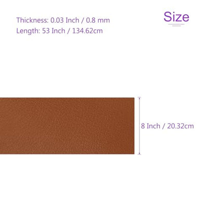 DMiotech 1 Pack 8 Inch x 53 Inch Faux Leather Sheet Furniture Cover Fabric Skin Brown PU Leather Roll for Handmade DIY Craft Projects - color: Brown, size: 8 Inch x 53 Inch