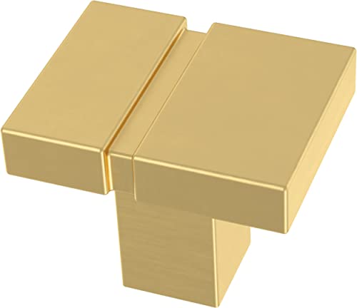 Franklin Brass (10-Pack) – Modern Gold Cabinet Knobs for Dressers, Drawers, Kitchen Cabinet Door, Vanity, Furniture, Closet Knobs, 1-1/4 Inch Square | Asymmetric
