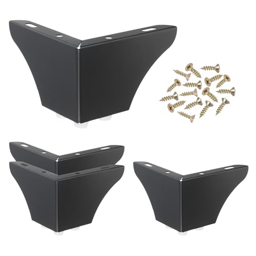 PATIKIL Metal Furniture Legs 2.83 Inch, 4 Pack Triangle Furniture Feet DIY Replacement Legs Modern Style for Cabinet Cupboard Table Couch Sofa Dresser, Black - color: Black, size: 2.83 Inch
