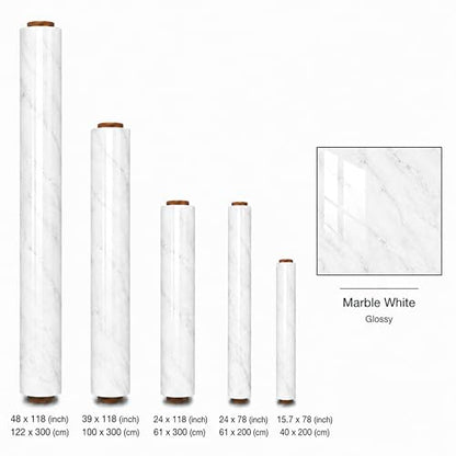 Very Berry Sticker Marble Contact Paper (White, 24" x 78", 2 Pack) - color: White, size: 24" x 78" (2-pack)