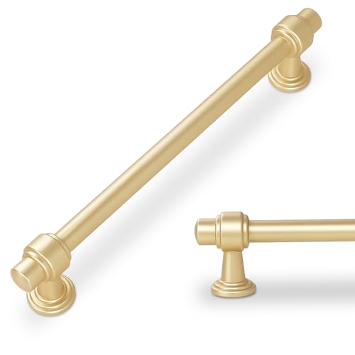 10 Pack Brushed Gold Cabinet Pulls 7-1/2 Inch(192mm) Hole Center Drawer Pulls Cabinet Hardware Kitchen Cabinet Handles for Bathroom Dresser Pulls - color: Brushed Gold, size: 7.5" Hole Center（192mm）