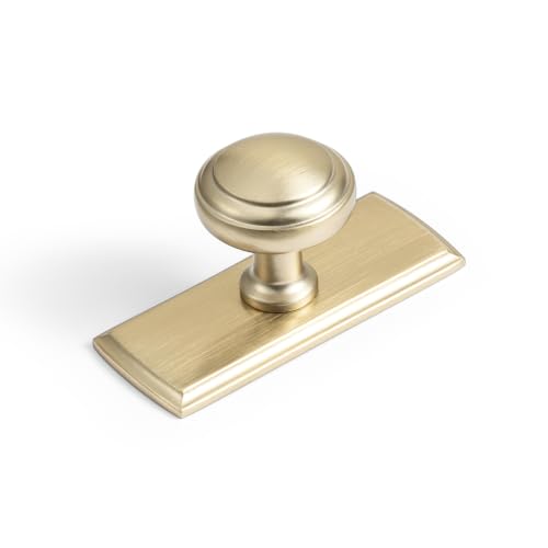 6Pack Champagne Bronze Cabinet Knobs with Backplate Drawer knobs - color: Champagne Bronze, style: Escutcheon