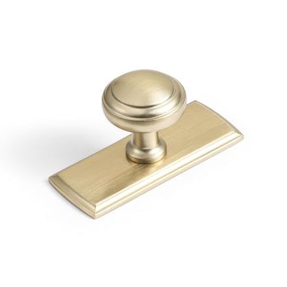 6Pack Champagne Bronze Cabinet Knobs with Backplate Drawer knobs - color: Champagne Bronze, style: Escutcheon