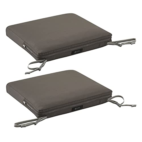 Classic Accessories Ravenna Seat Cushion, 17" W x 15" D x 2" Thick, Dark Taupe - color: Dark Taupe, size: 17"W x 15"D x 2"Thick