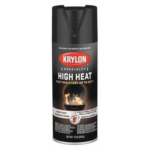 Krylon K01618777 High Heat Satin Black, 12 Ounce (Pack of 1) - color: Satin Black