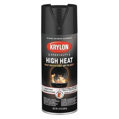 Krylon K01618777 High Heat Satin Black, 12 Ounce (Pack of 1) - color: Satin Black