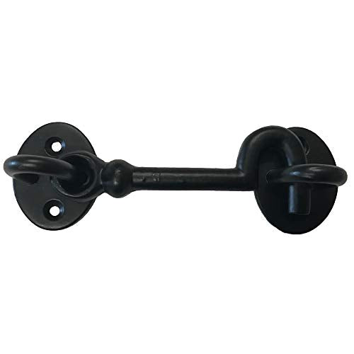 (1) 5.5" Cabinet Hook - DS-09 - Antique Style Hook Eye Latch Gates, Doors, Cabinet, Sliding Barn & Shed Doors - in Vintage Black cast Iron Finish