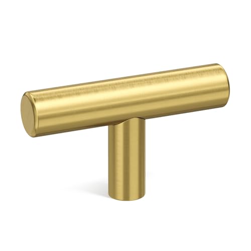 Goldenwarm 10 Pack Gold Cabinet Knobs Brushed Brass Cabinet Knobs, 2Inch - color: ‎Brushed Brass