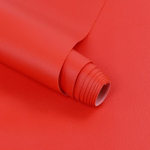 Marine Vinyl Fabric Waterproof Leather Material 55"×36" Red - color: Red, size: 36"×54"