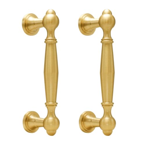 RZDEAL 4-Pack Solid Brass Cabinet Pulls, 3 Inch Inch Hole Center Brushed Brass Gold Cabinet Handles, Heavy Duty Drawer Pull Hardware for Kitchen Dresser Vanity Cupboard Wardobe - size: 3 Inch