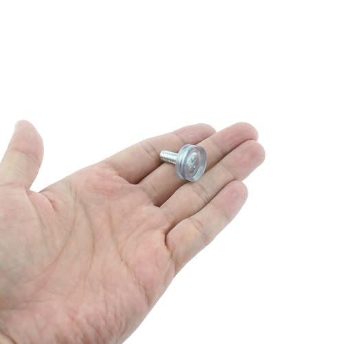 RLECS 12PCS Hard Rubber Transparent Adjustable Furniture Feet M6 Threaded Transparent Furniture Feet Sliding Leveling Pads Diameter 18mm/0.7inch for Tables Chairs Counters Benches Furniture - size: M6