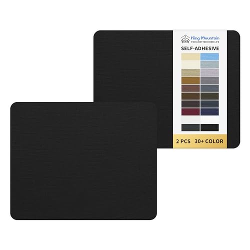 KING MOUNTAIN Canvas Repair Patch 9 x11 Inch 2 Pcs Self-Adhesive Waterproof Fabric Patch for Sofas, Tents, Furniture,Tote Bags, Car Seats (Black) - color: Black, size: Canvas-9"W×11"L-2pcs