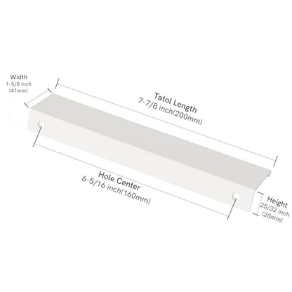 Rergy 10 Pack 6-1/4" Cabinet Pulls White Finger Pulls for Cabinets - color: White, size: Hole Center: 6-1/4in(160mm)