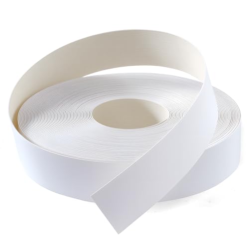 PVC Edge Banding 2 inch x 100ft Veneer Edge Banding White with Hot Melt Adhesive Pre - glued Iron on Edging Tape Trim for Cabinet Plywood Repairs and Furniture Restoration - size: 2 inch x 100ft