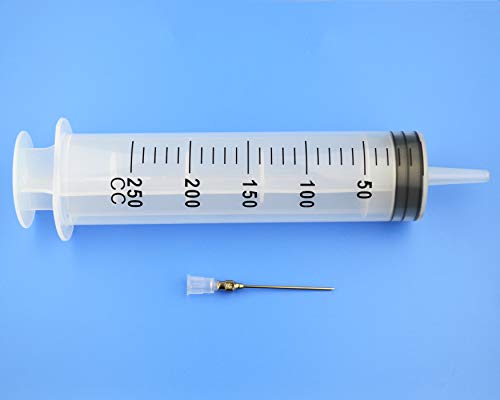 Kitchen 250ml Syringe with Needle - Large Volume Dispensing Syringe, Ideal for Glue and Plastic Use - size: 250ml