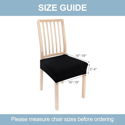 Smiry Stretch Jacquard Seat Covers for Dining Room Chairs Set of 2 - color: Black, size: Set of 2