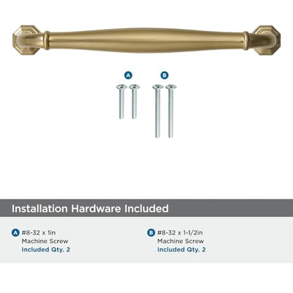 khtumeware 10 Pack 3 Inch(76mm) Brushed Brass Cabinet Pulls Warm Gold Cabinet Handles Heavy Duty Solid Cabinet Hardware for Cupboard Drawer Pulls Dresser Handle - color: Brushed Brass, size: 3 inch Hole Center