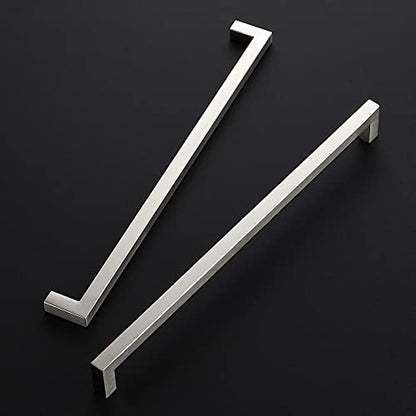 Ravinte Brushed Nickel Square Cabinet Handles & Pulls 12-3/5 Inch 10 Pack - size: 13 in (12-3/5 in Hole Center)