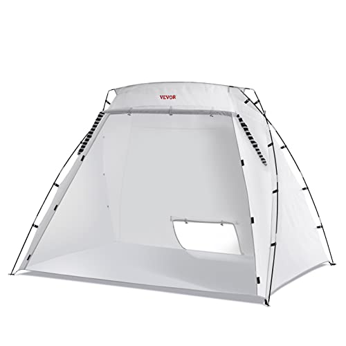 VEVOR Portable Paint Booth, Larger Spray Paint Tent with Built-in Floor & Mesh Screen & Windproof Hooks, Painting Tent Station for Furniture DIY Hobby Tool, 7.5x5.2x5.2ft Spray Paint Shelter - size: L90*W62*H62inch