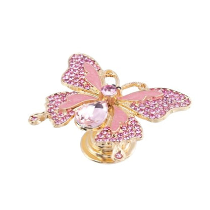 Geesatis Rhinestones Butterfly Knobs,Creative Cabinet Drawer,Pink,4Pcs - style: Modern