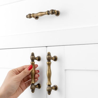 3 Inch Antique Brass Cabinet Pulls Drawer Handles 10 Pack 2510 - color: Antique Brass, size: 3 In Hole Distance
