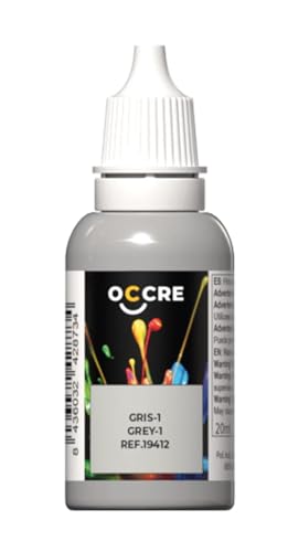 OcCre Premium Quality Satin Acrylic Paint, Primer and Stains for Display Models, Sold Individually (Grey1 20 ml) - color: Grey1 Paint 20 ml