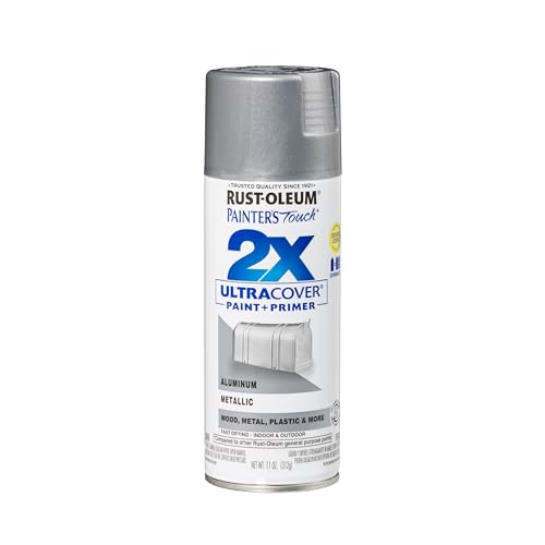 Rust-Oleum Painter's Touch 2X Ultra Cover Spray Paint, Metallic Aluminum - color: Metallic Aluminum, size: 1 Ounce (Pack of 1)