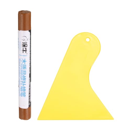HARFINGTON Wood Filler Sticks Wood Furniture Scratch Repair Filler Sticks Furniture Touch Up Markers with Yellow Scraper for Wood Holes Wood Floor Table Door Cabinet, Light Walnut - color: Light Walnut