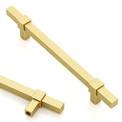 Asidrama 10 Pack 6 inch Brushed Gold Kitchen Cabinet Handles - color: Brushed Gold, size: 6" Hole Center(152mm)