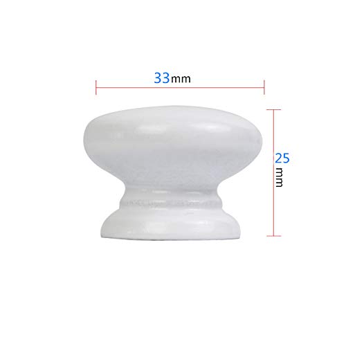 10PCS Drawer Knob Pull Handle White Wooden Cabinet Knobs for Home Office Kitchen Cupboard Dresser DIY - color: White