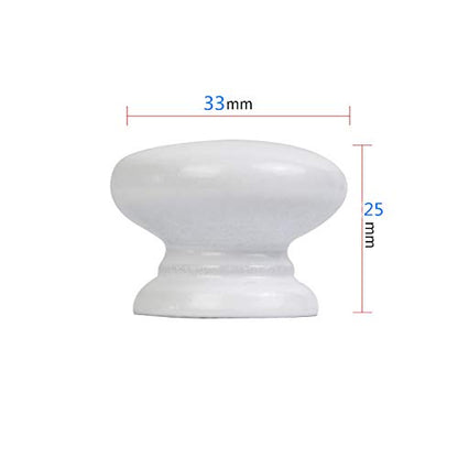 10PCS Drawer Knob Pull Handle White Wooden Cabinet Knobs for Home Office Kitchen Cupboard Dresser DIY - color: White