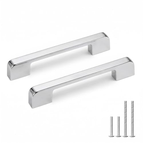 Polished Chrome Cabinet Pulls 4 Inch Polished Nickel Cabinet Pulls - color: Polished Chrome, size: 5 Inch (128 mm) Hole Centers