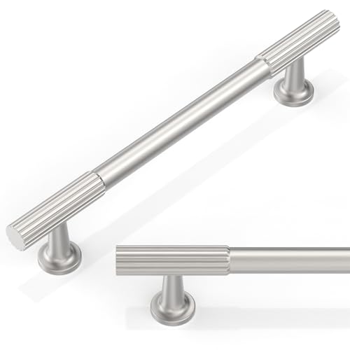 10 Pack Brushed Satin Nickel Cabinet Pulls 5 Inch(128mm) Kitchen Cabinet Handles Cabinet Hardware for Drawer Pulls - color: Brushed Satin Nickel, size: 5" Hole Center