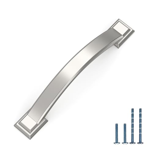 10 Pack 3.75 inch Cabinet Pulls Brushed Nickel Cabinet Handles Drawer Pulls for Kitchen Cabinet Cupboard - color: Brushed Nickel, size: 3.75 inch（96mm）, style: 10 Pack