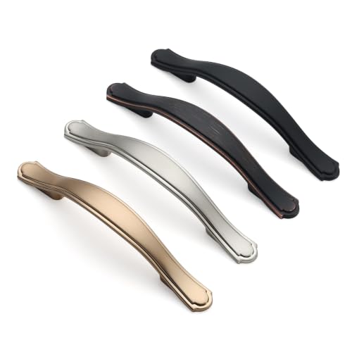 Asidrama 30 Pack 3 Inch(76mm) Champagne Bronze Cabinet Pulls Heavy-Duty Solid Kitchen Cabinet Handles Champagne Gold Drawer Hardware for Bathrooms Cabinets - color: Champagne Bronze, size: 3" Hole Center, style: Curved-30 Pack