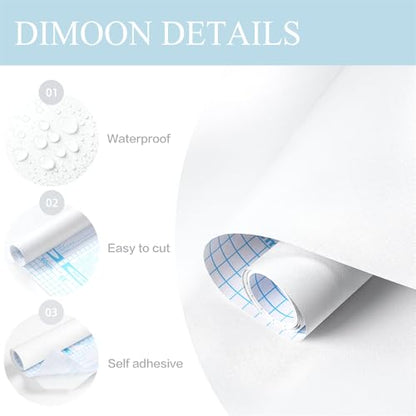 Dimoon 17.7''x118'' Peel and Stick Wallpaper White Contact Paper for New Environmentally Friendly Materials Thickening Upgrade Embossed Renter Friendly Wall Paper Modern Vinyl Wrap Countertop Bedroom - color: White, size: 17.7" x 118"