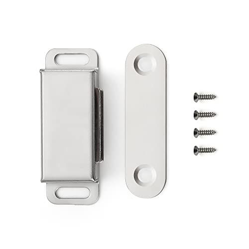 Ravinte Silver Magnetic Door Catch, Brushed Nickel Cabinet Magnets, 4 Pack - color: Satin Nickel