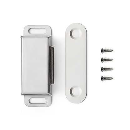 Ravinte Silver Magnetic Door Catch, Brushed Nickel Cabinet Magnets, 4 Pack - color: Satin Nickel