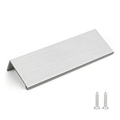 Rergy 10 Pack 3-3/4" Cabinet Pulls Brushed Nickel Finger Pulls for Cabinets - color: Brushed Nickel, size: Hole Center: 3-3/4in(96mm)